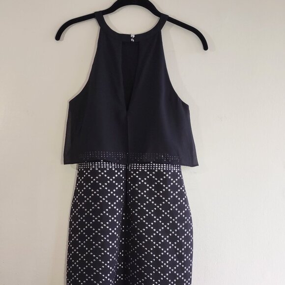 Guess Studded Black Halter Mini Dress Punk Inspo Edgy Indie Whimsigoth Sz Small - Picture 6 of 11